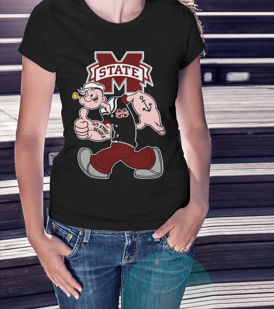 Mississippi State Bulldogs Popeye My Story Designs T-Shirt