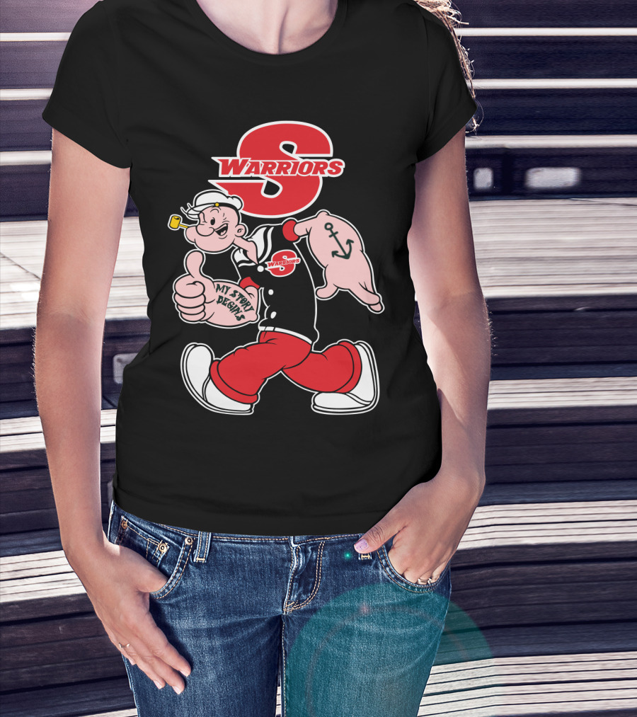 S Warriors Popeye Thumbs Up Anchor My Story Designs T-Shirt