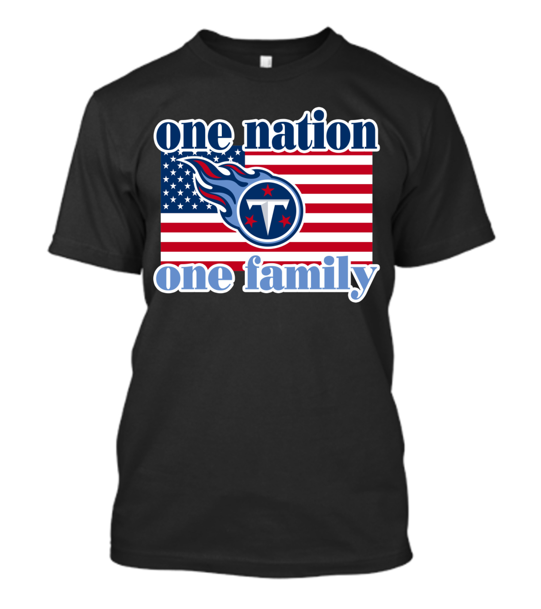 One Nation One Family Tennessee Titans American Flag T-Shirt