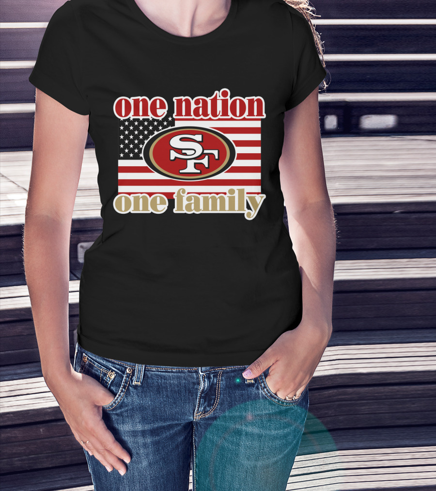 San Francisco 49ers One Nation One Family Usa Flag T-Shirt