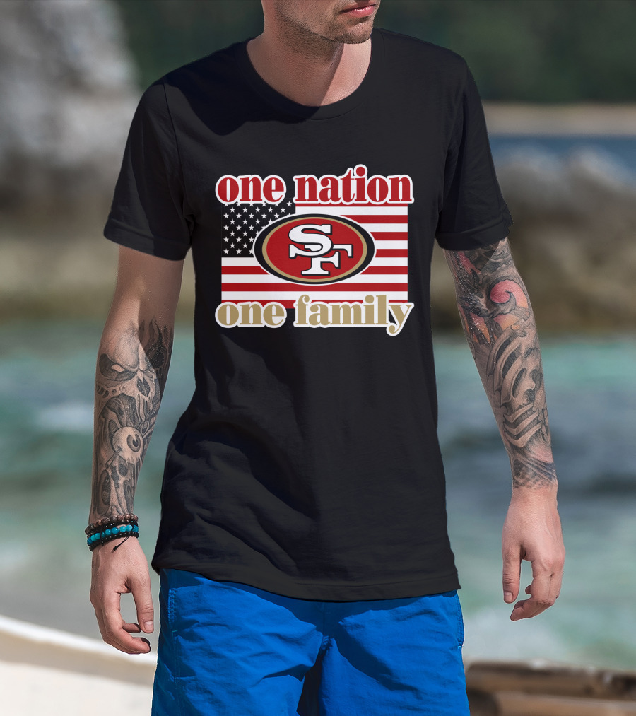 San Francisco 49ers One Nation One Family Usa Flag T-Shirt