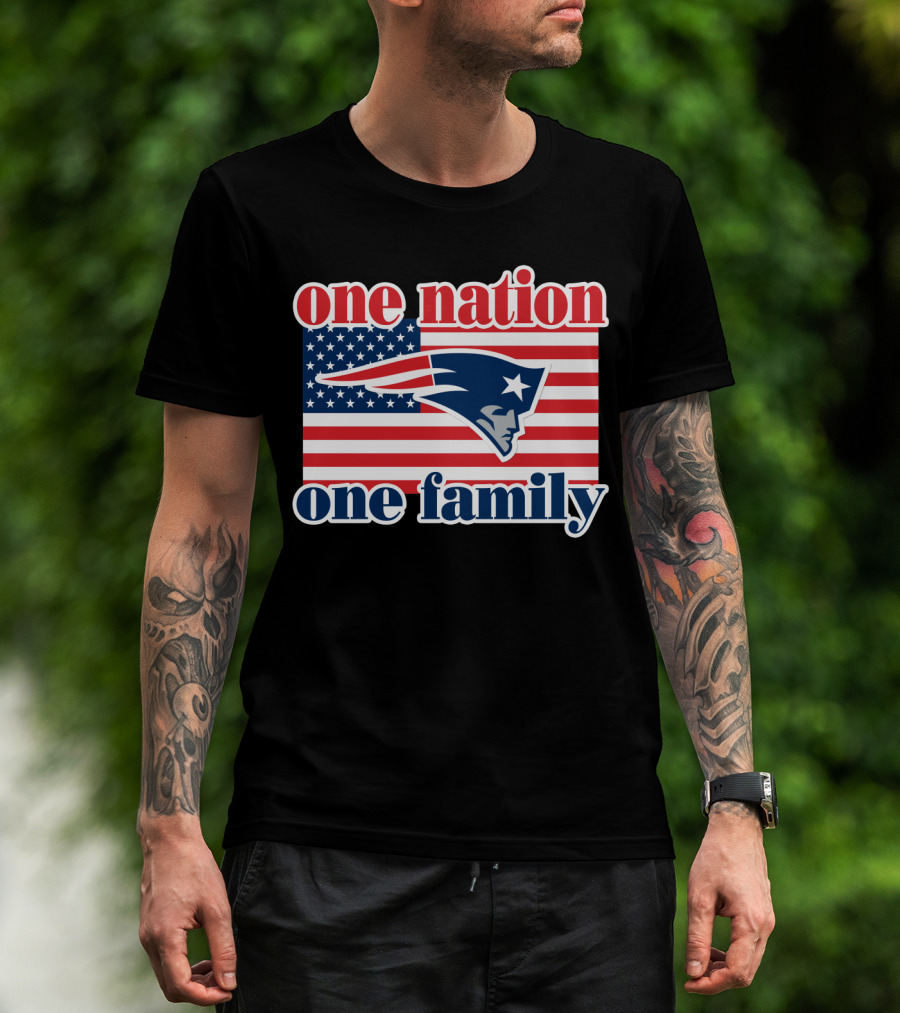 One Nation One Family New England Patriots Flag T-Shirt