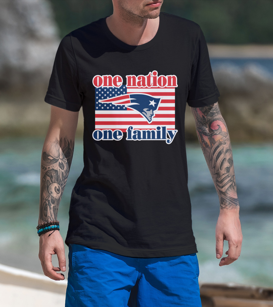 One Nation One Family New England Patriots Flag T-Shirt