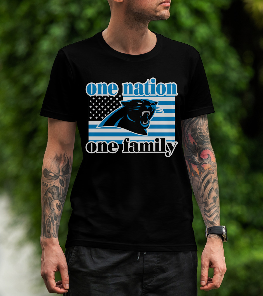 One Nation One Family Carolina Panthers 28 T-Shirt