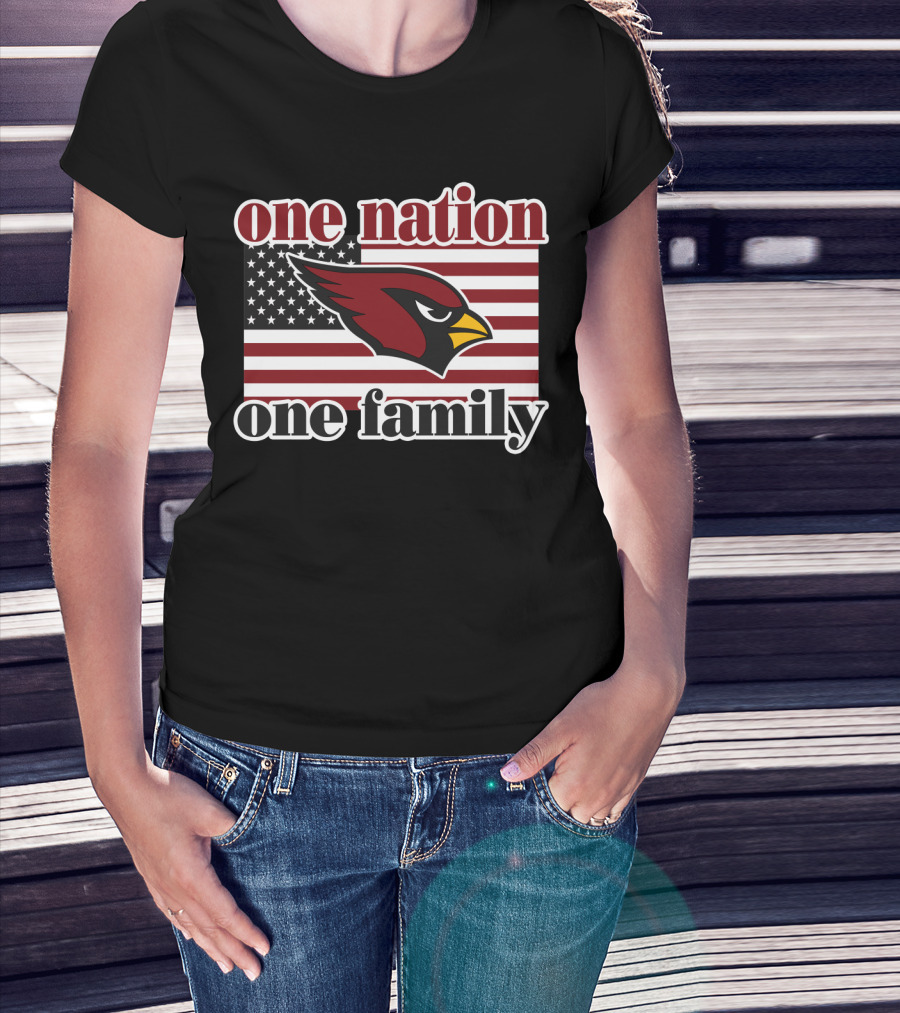 One Nation One Family Arizona Cardinals Flag T-Shirt