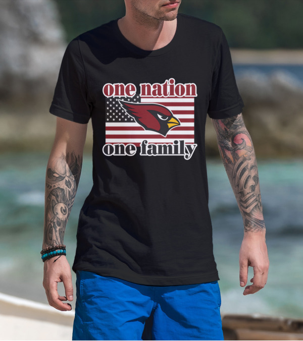 One Nation One Family Arizona Cardinals Flag T-Shirt