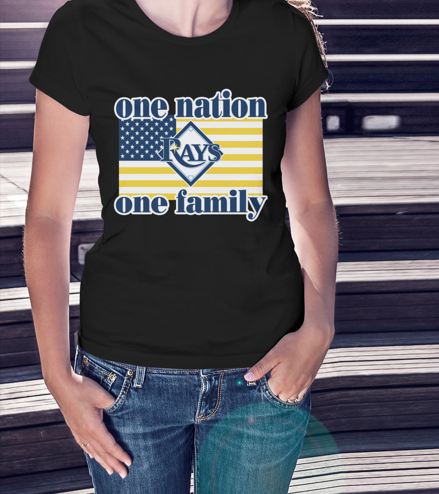 One Nation One Family Tampa Bay Rays American Flag T-Shirt