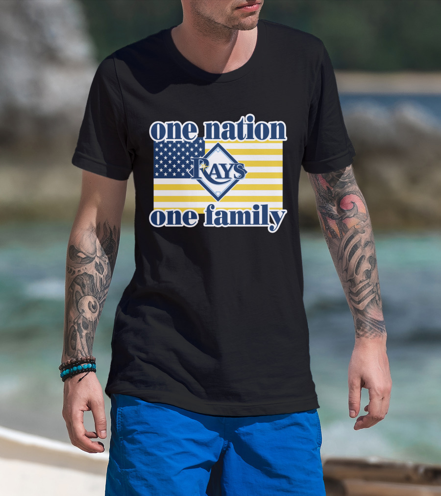 One Nation One Family Tampa Bay Rays American Flag T-Shirt