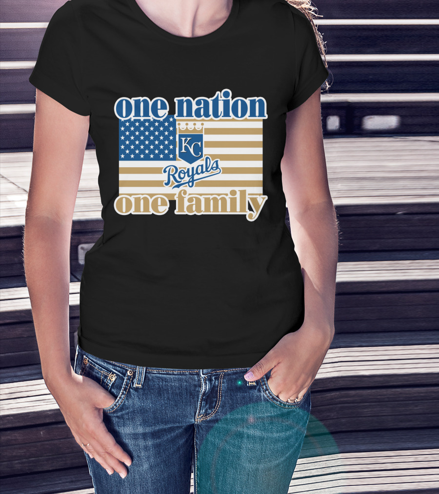 One Nation One Family Kc Royals American Flag T-Shirt