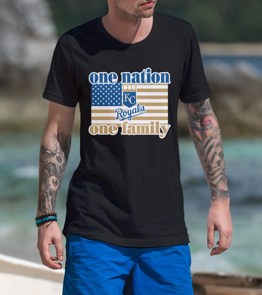 One Nation One Family Kc Royals American Flag T-Shirt