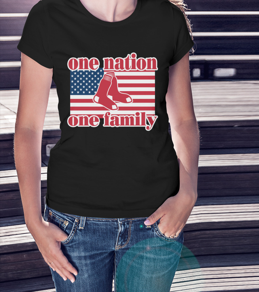 Boston Red Sox One Nation One Family American Flag T-Shirt