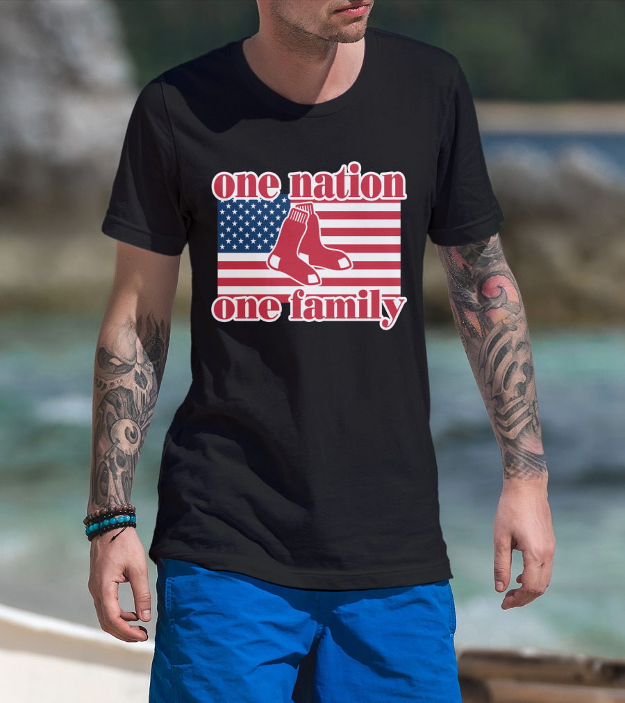 Boston Red Sox One Nation One Family American Flag T-Shirt