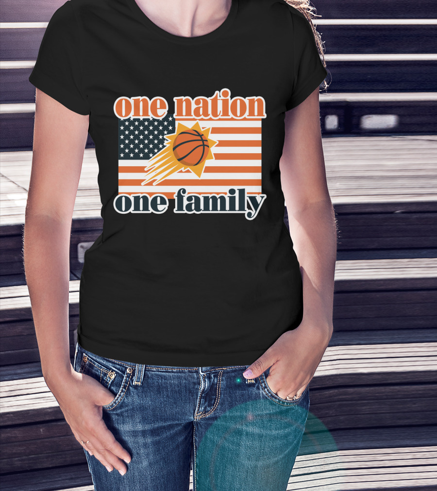 One Nation One Family Phoenix Suns Basketball American Flag T-Shirt