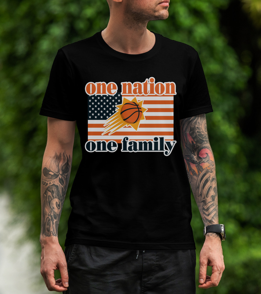 One Nation One Family Phoenix Suns Basketball American Flag T-Shirt