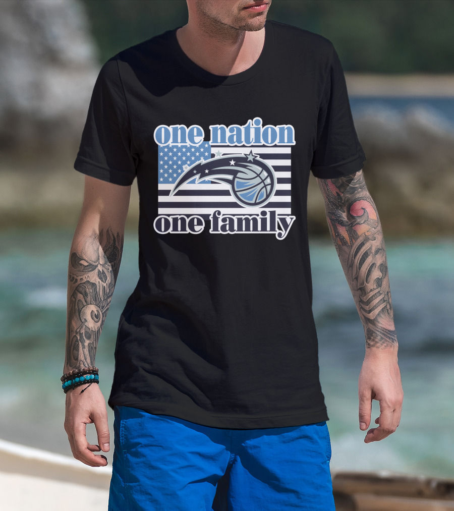 One Nation One Family Orlando Magic Basketball Flag T-Shirt