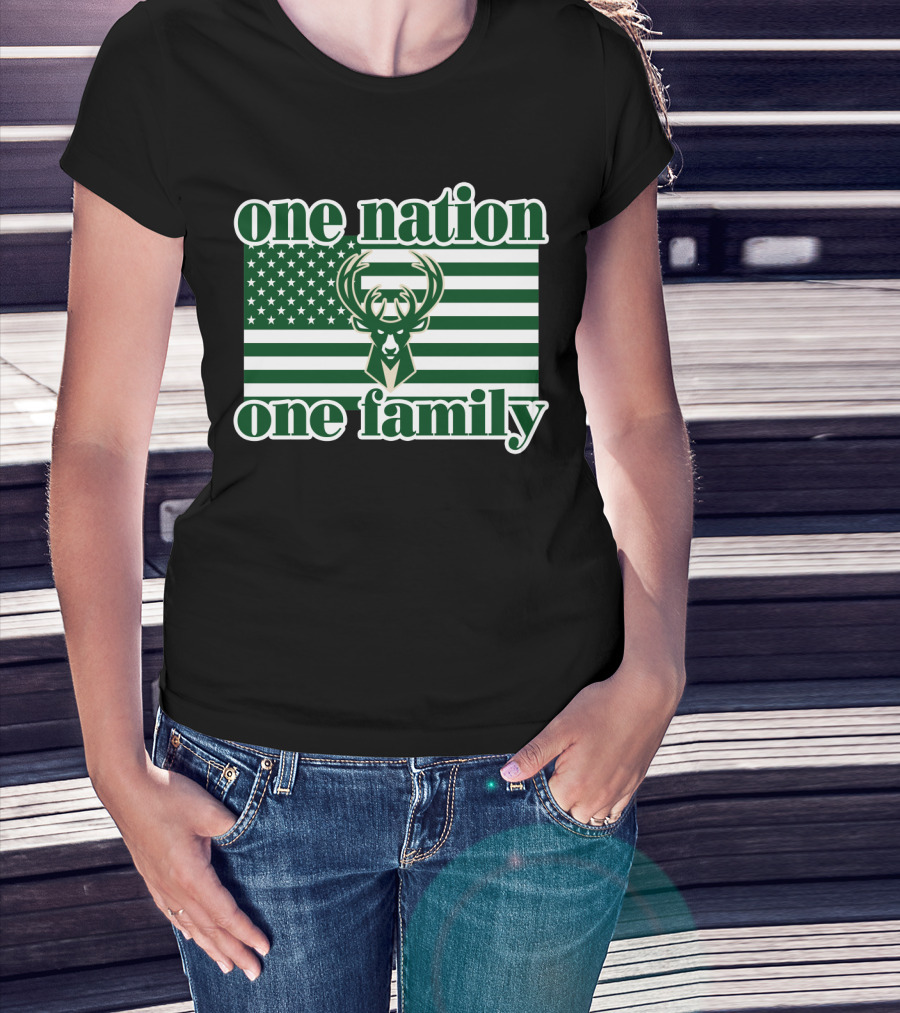 One Nation One Family 74 Milwaukee Bucks T-Shirt
