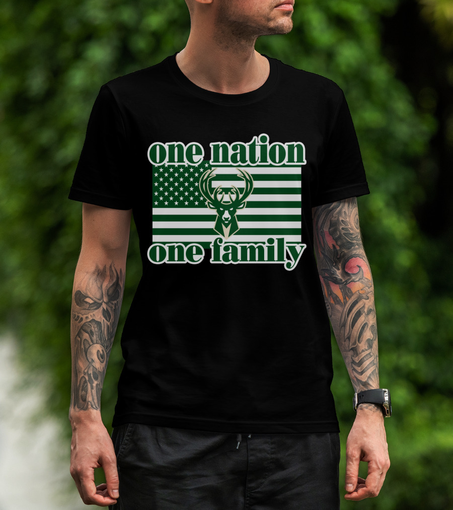 One Nation One Family 74 Milwaukee Bucks T-Shirt