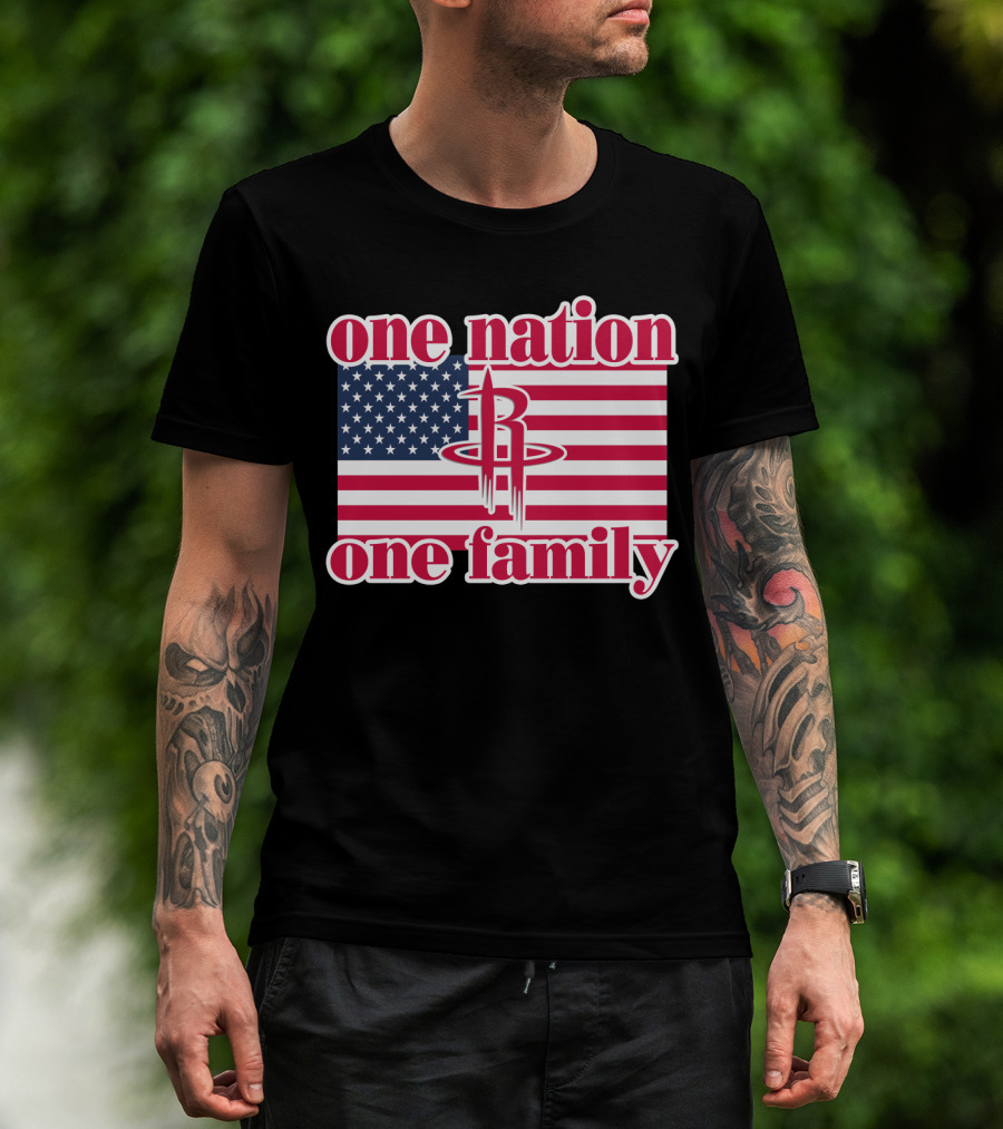 One Nation One Family 79 Houston Rockets Usa Flag T-Shirt