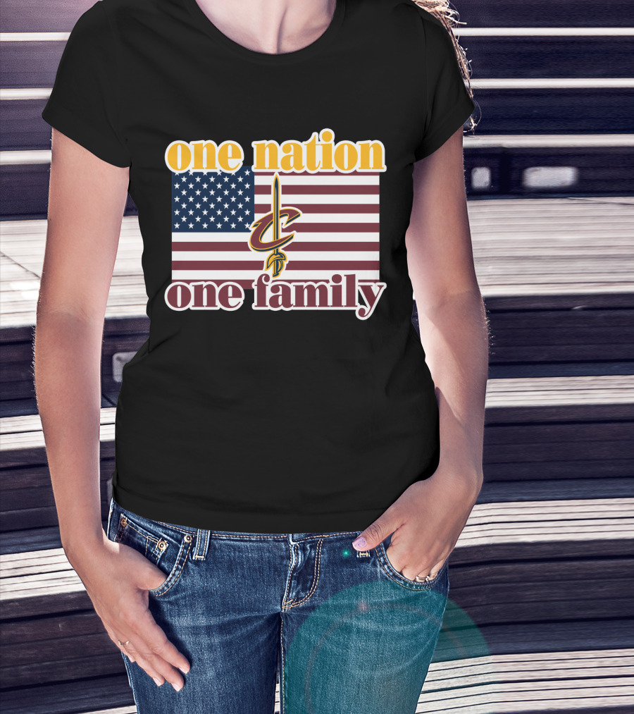 One Nation One Family Cleveland Cavaliers American Flag T-Shirt
