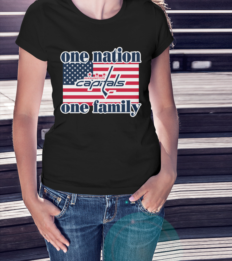 One Nation One Family Washington Capitals American Flag T-Shirt