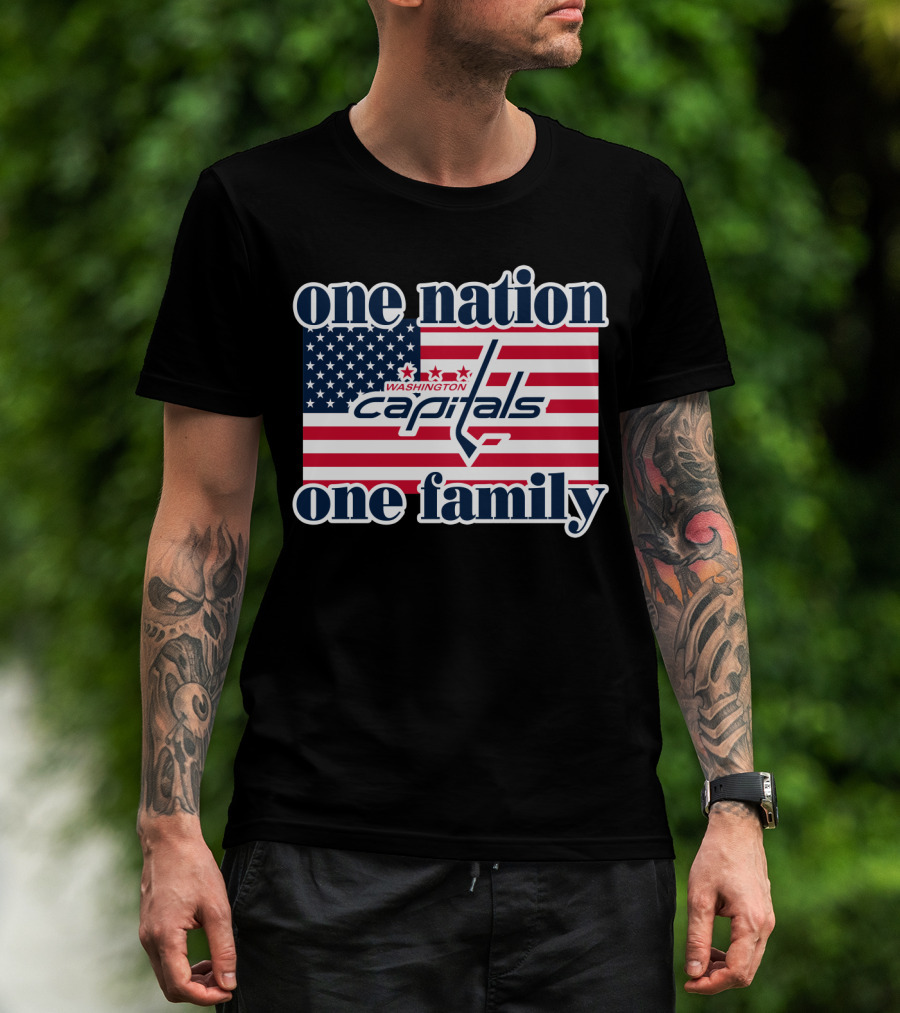 One Nation One Family Washington Capitals American Flag T-Shirt