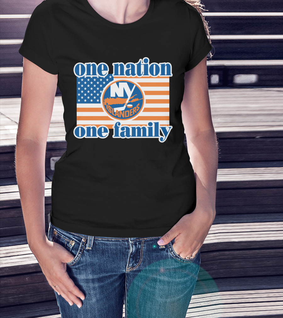 New York Islanders One Nation One Family American Flag T-Shirt