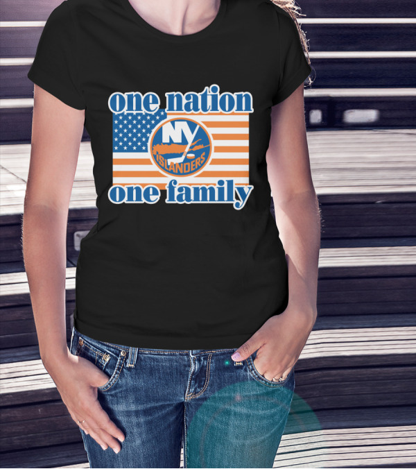 New York Islanders One Nation One Family American Flag T-Shirt