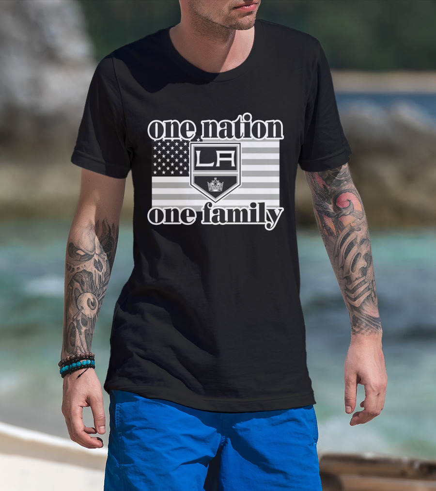 One Nation One Family La Kings 103 American Flag T-Shirt