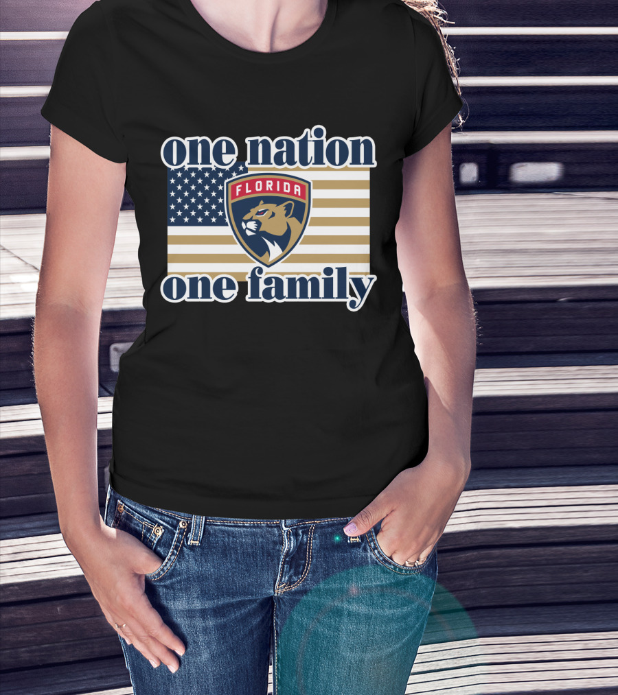 One Nation One Family Florida Panthers Flag T-Shirt
