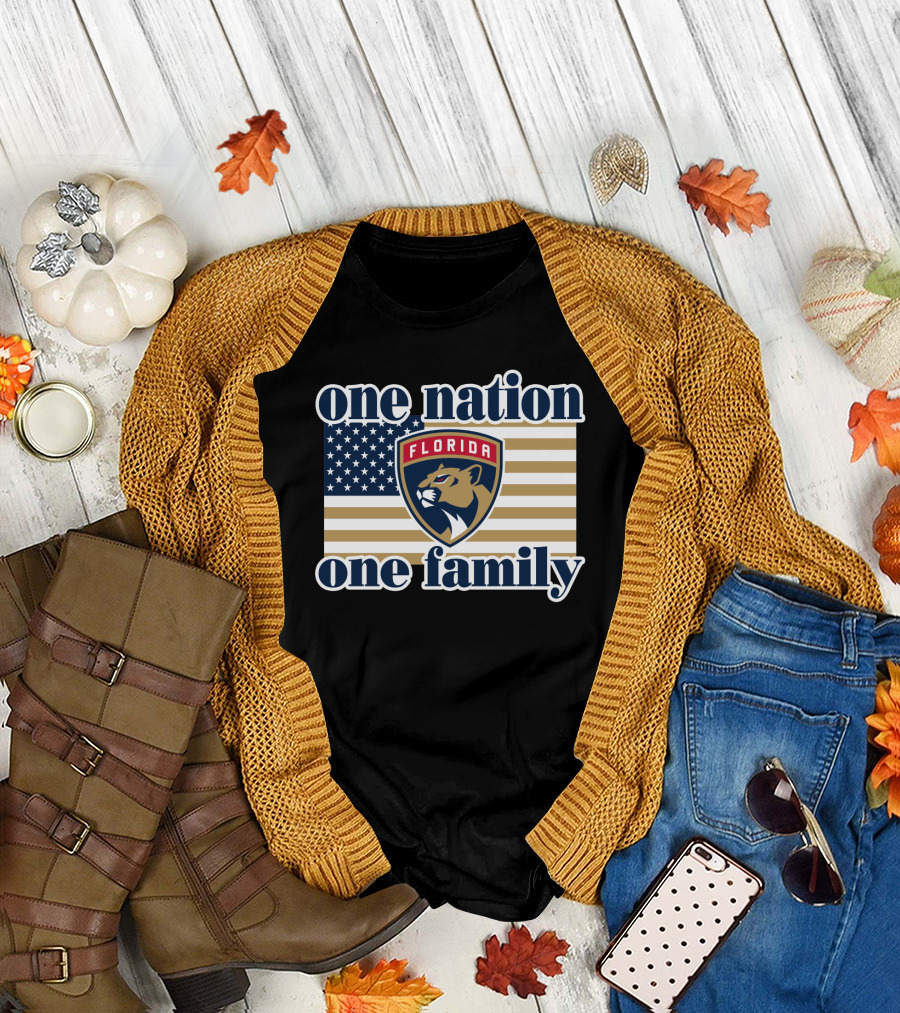 One Nation One Family Florida Panthers Flag T-Shirt