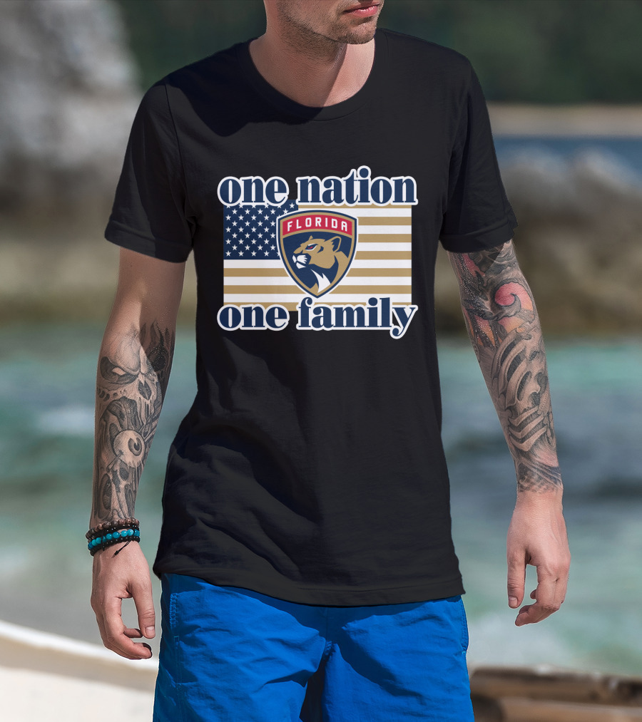 One Nation One Family Florida Panthers Flag T-Shirt