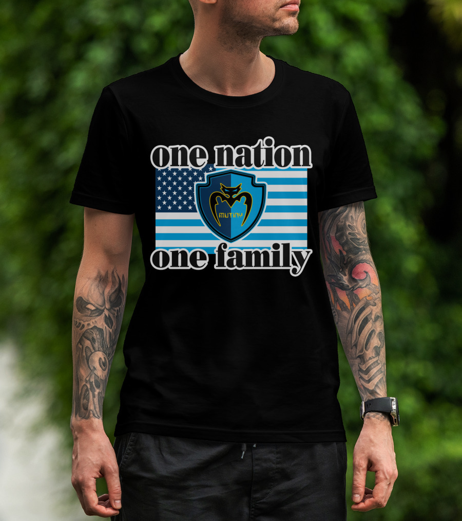 One Nation One Family Tampa Bay Mutiny American Flag T-Shirt