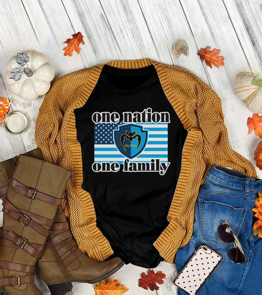 One Nation One Family Tampa Bay Mutiny American Flag T-Shirt