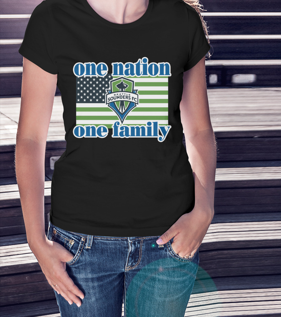 One Nation One Family Seattle Sounders Fc American Flag T-Shirt