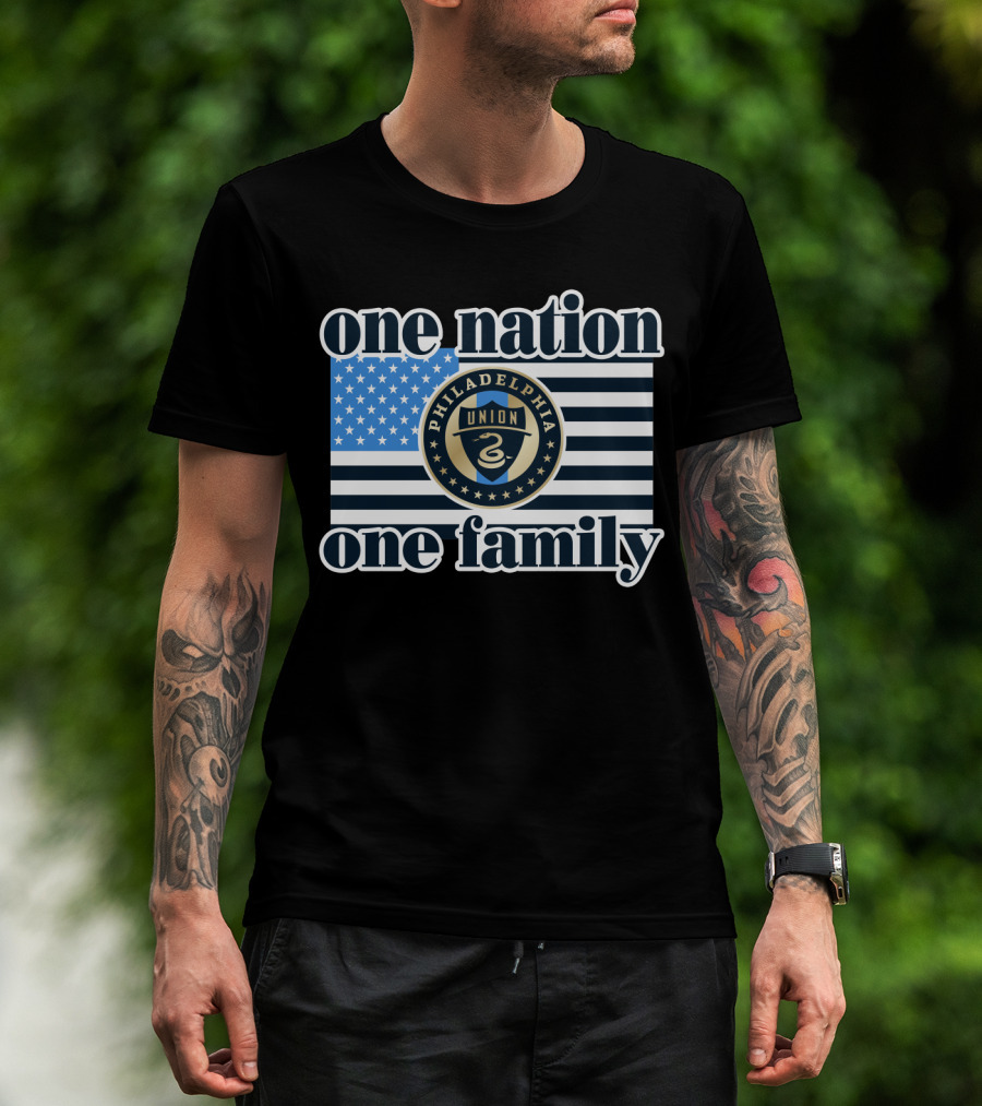 Philadelphia Union One Nation One Family Flag T-Shirt