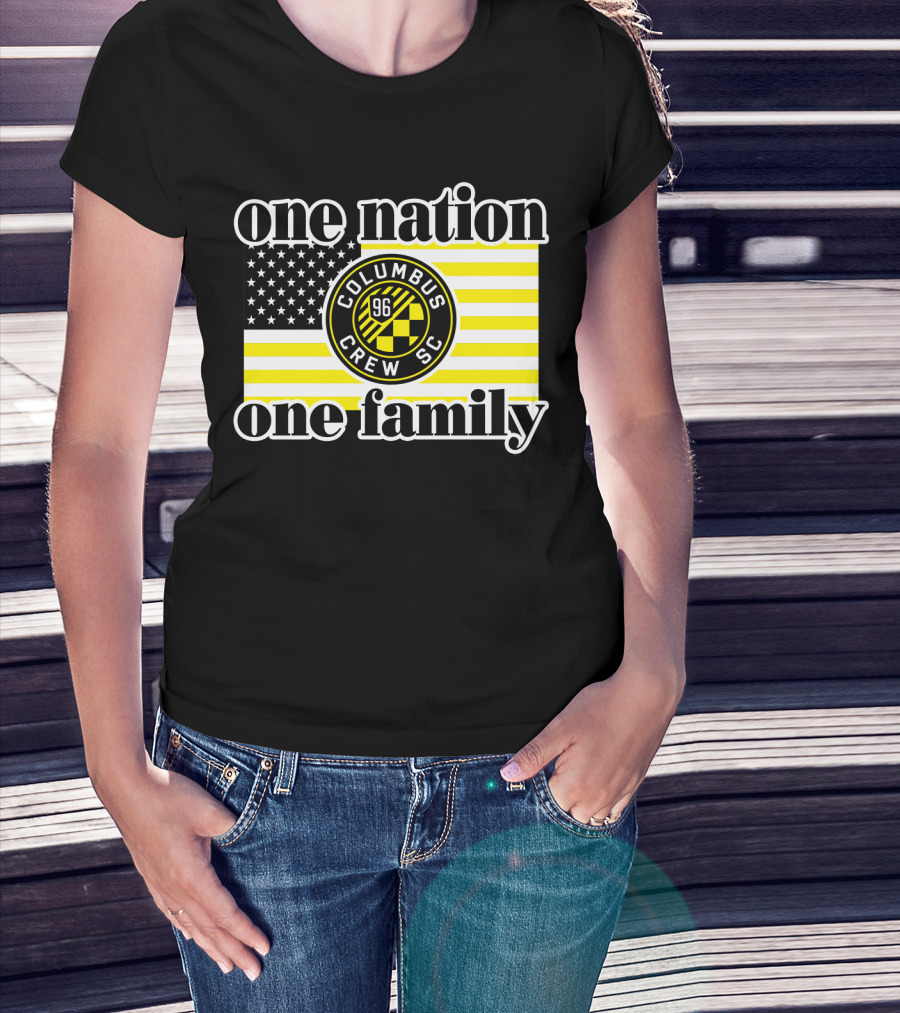 One Nation One Family Columbus Crew Sc 96 American Flag T-Shirt