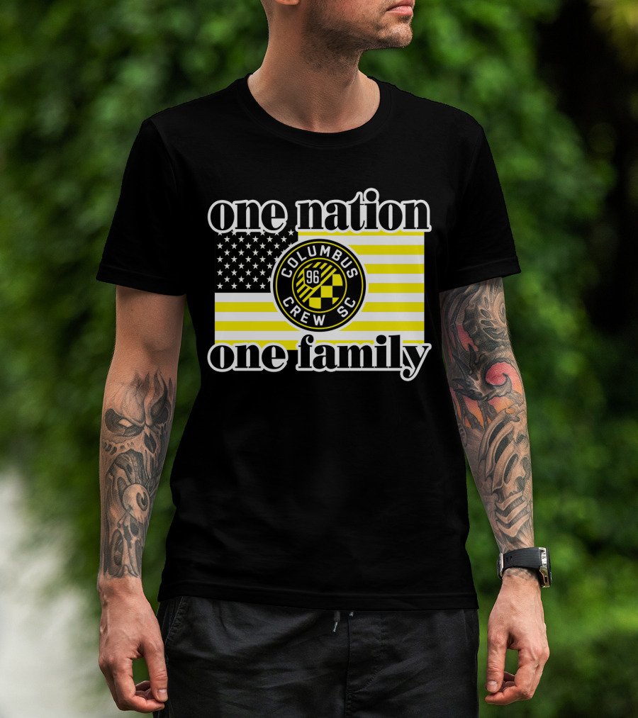 One Nation One Family Columbus Crew Sc 96 American Flag T-Shirt