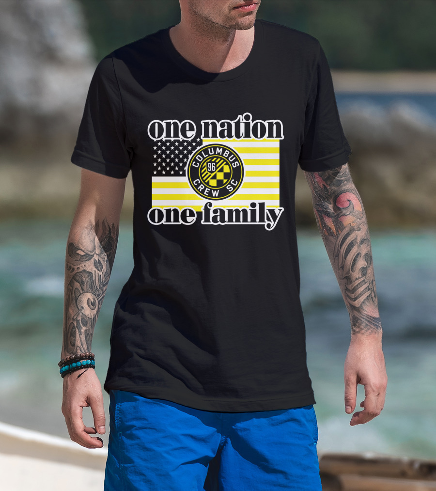 One Nation One Family Columbus Crew Sc 96 American Flag T-Shirt