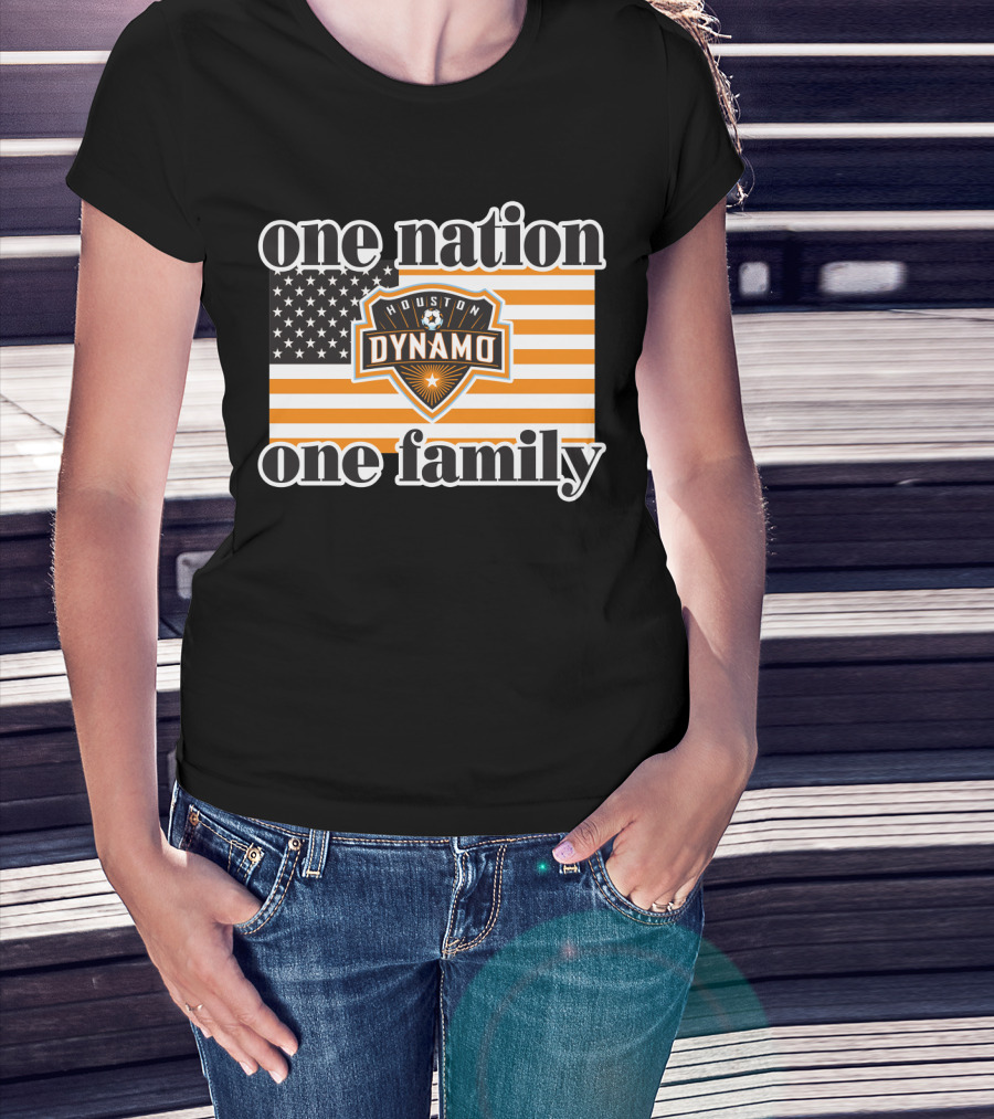 One Nation One Family Houston Dynamo American Flag T-Shirt