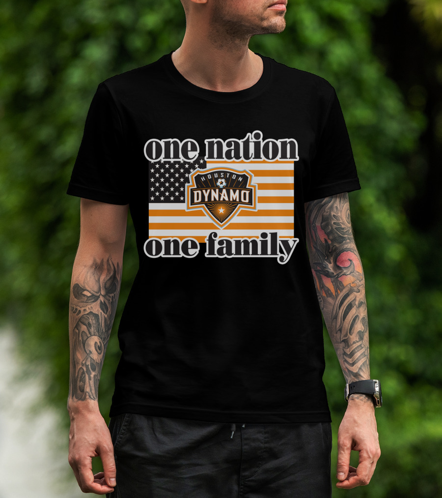 One Nation One Family Houston Dynamo American Flag T-Shirt