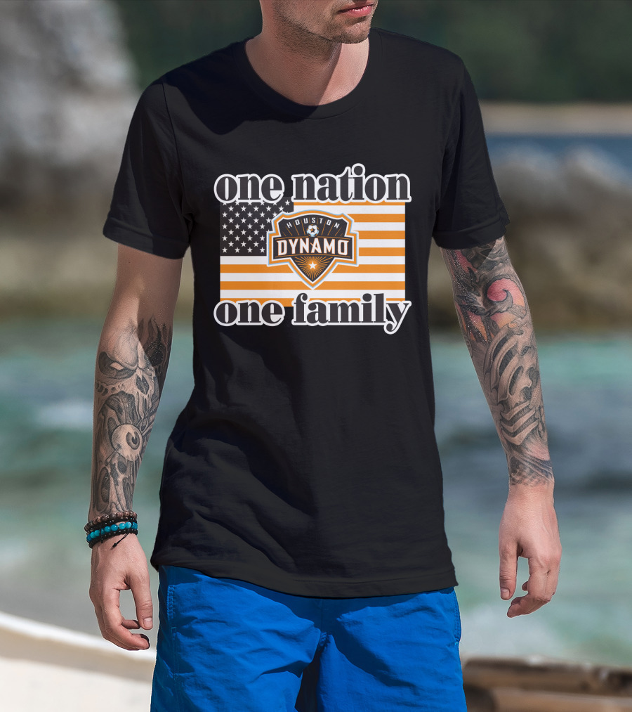 One Nation One Family Houston Dynamo American Flag T-Shirt