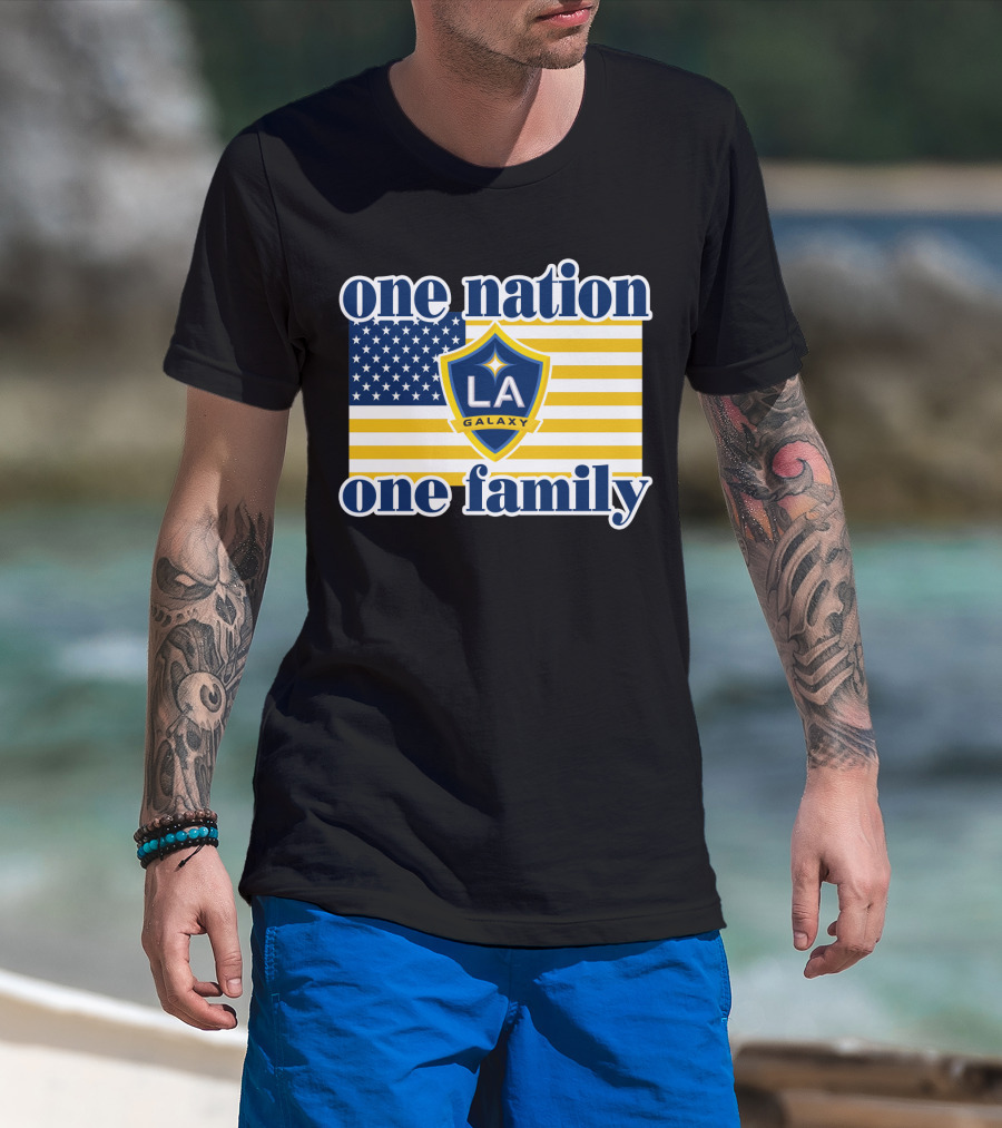 One Nation One Family La Galaxy American Flag T-Shirt