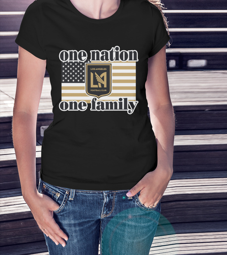 One Nation One Family Lafc American Flag 135 Los Angeles Fc T-Shirt