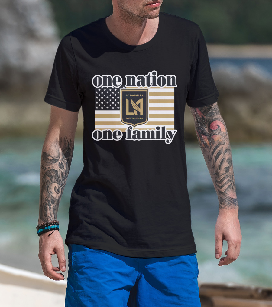 One Nation One Family Lafc American Flag 135 Los Angeles Fc T-Shirt