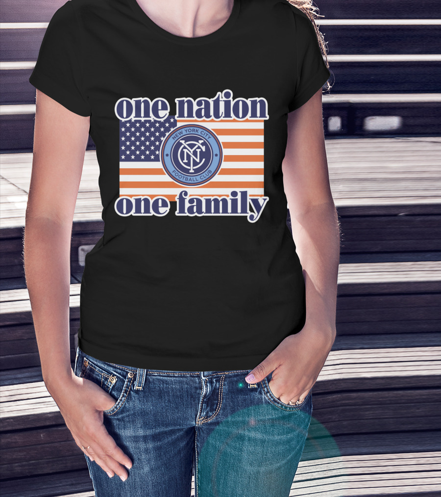 One Nation One Family New York City Football Club American Flag T-Shirt