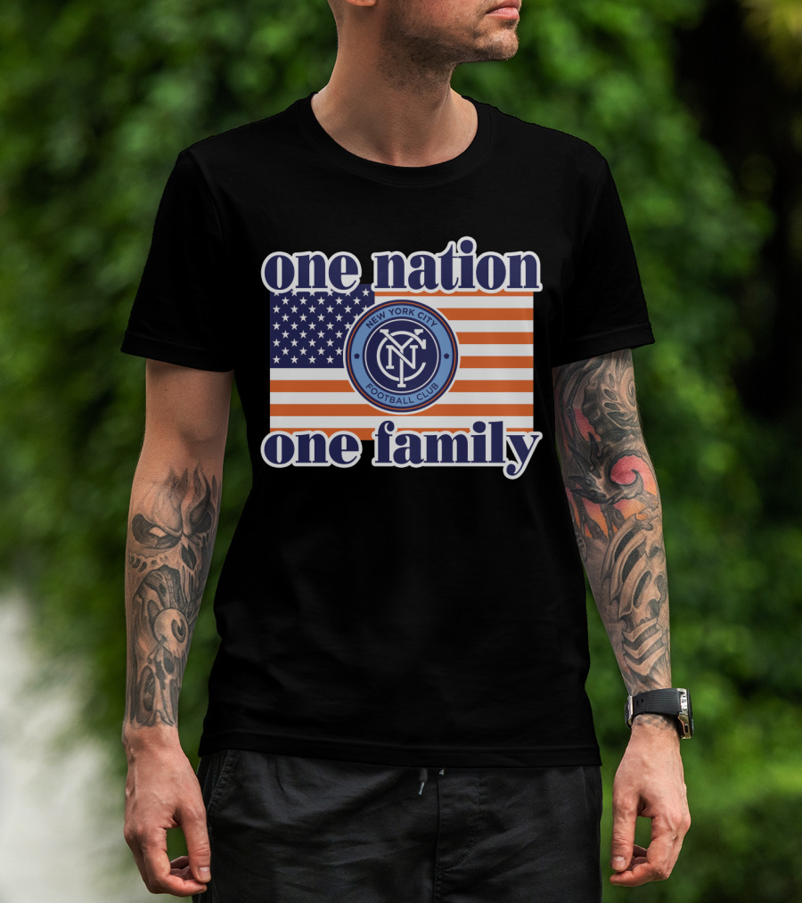 One Nation One Family New York City Football Club American Flag T-Shirt