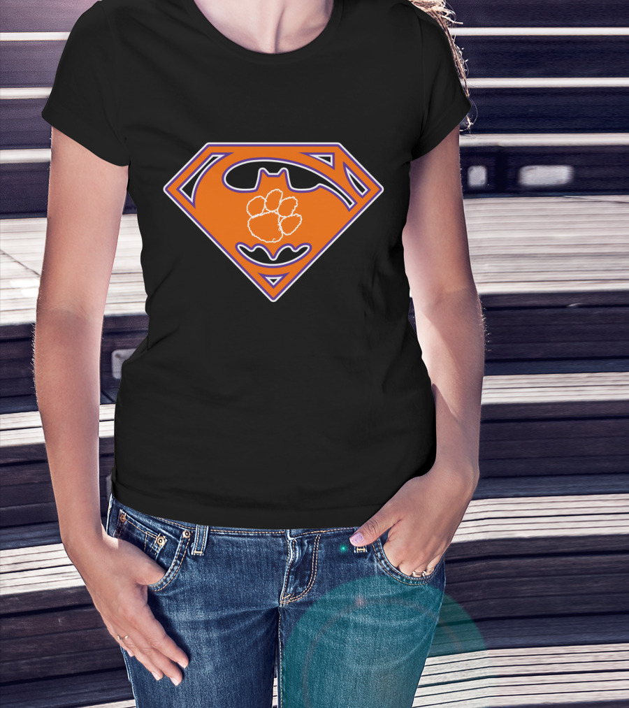 Clemson Tigers Superman Batman T-Shirt