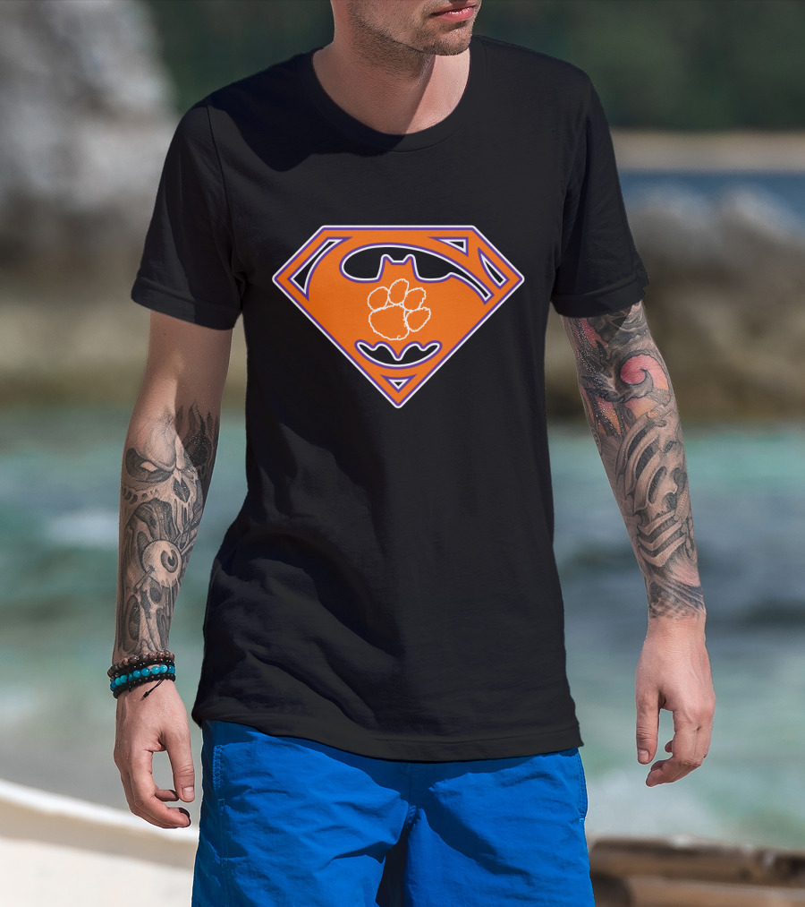 Clemson Tigers Superman Batman T-Shirt