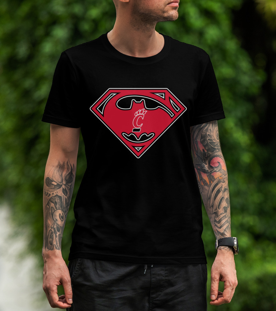 Cincinnati Bearcats Batman Superman Logo Mashup T-Shirt