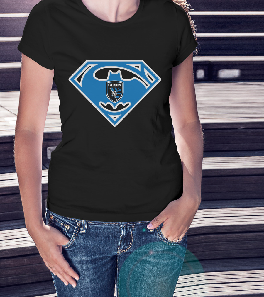 Quakes San Jose Earthquakes Logo In Iconic Superman Batman Shield T-Shirt